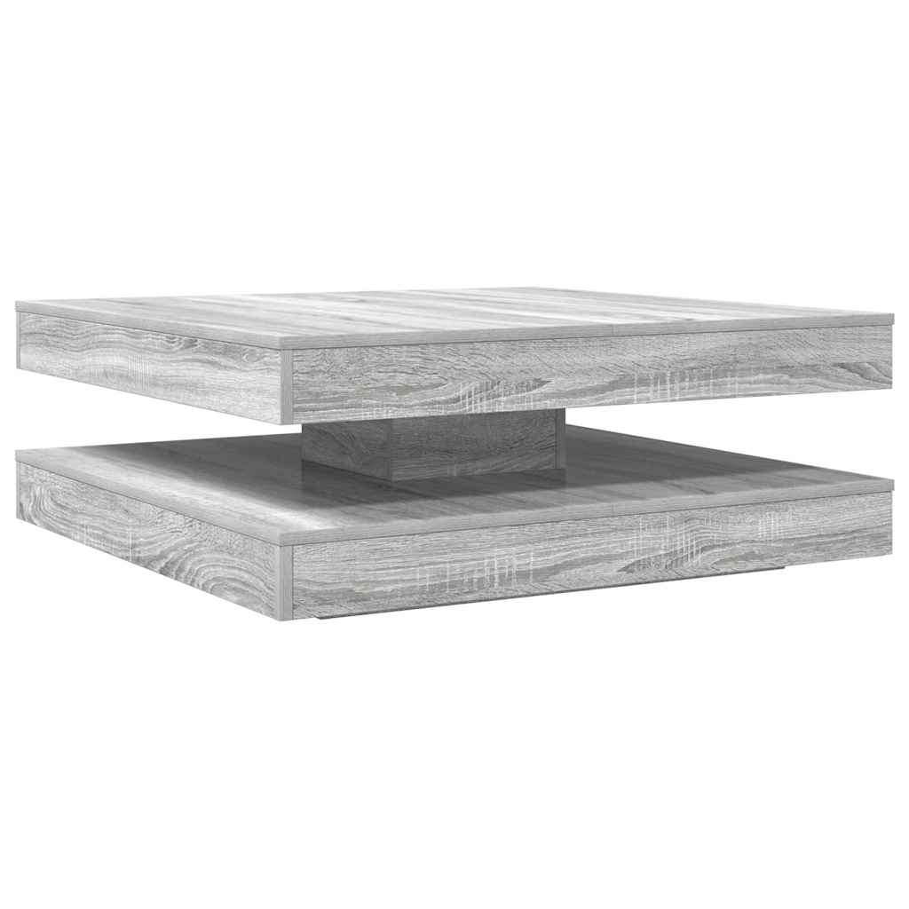 Table basse rotative à 360 degrés sonoma gris 90x90x34,5 cm - XIOS