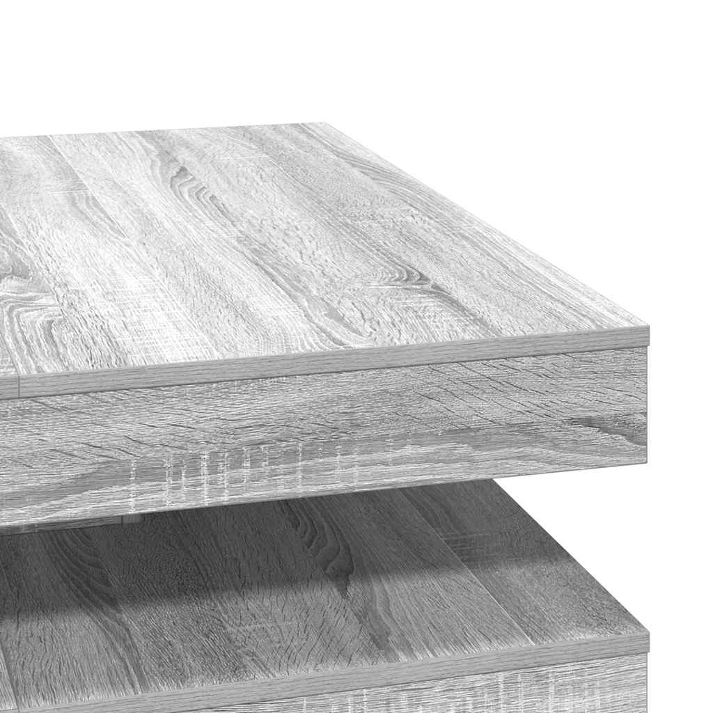 Table basse rotative à 360 degrés sonoma gris 90x90x34,5 cm - XIOS