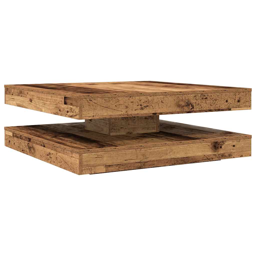 Table basse rotative à 360 degrés vieux bois 90x90x34,5 cm - XIOS