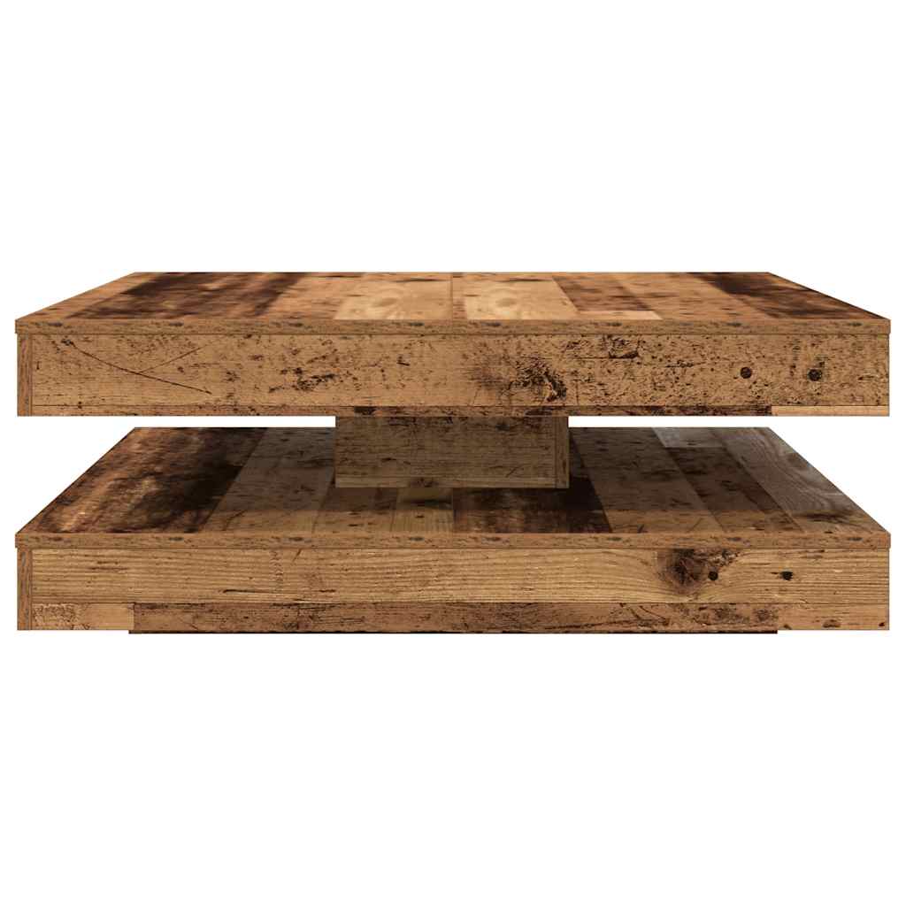 Table basse rotative à 360 degrés vieux bois 90x90x34,5 cm - XIOS