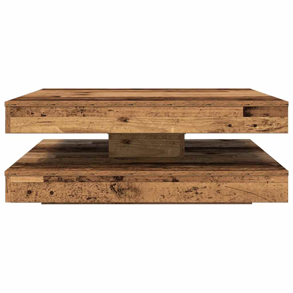 Table basse rotative à 360 degrés vieux bois 90x90x34,5 cm - XIOS