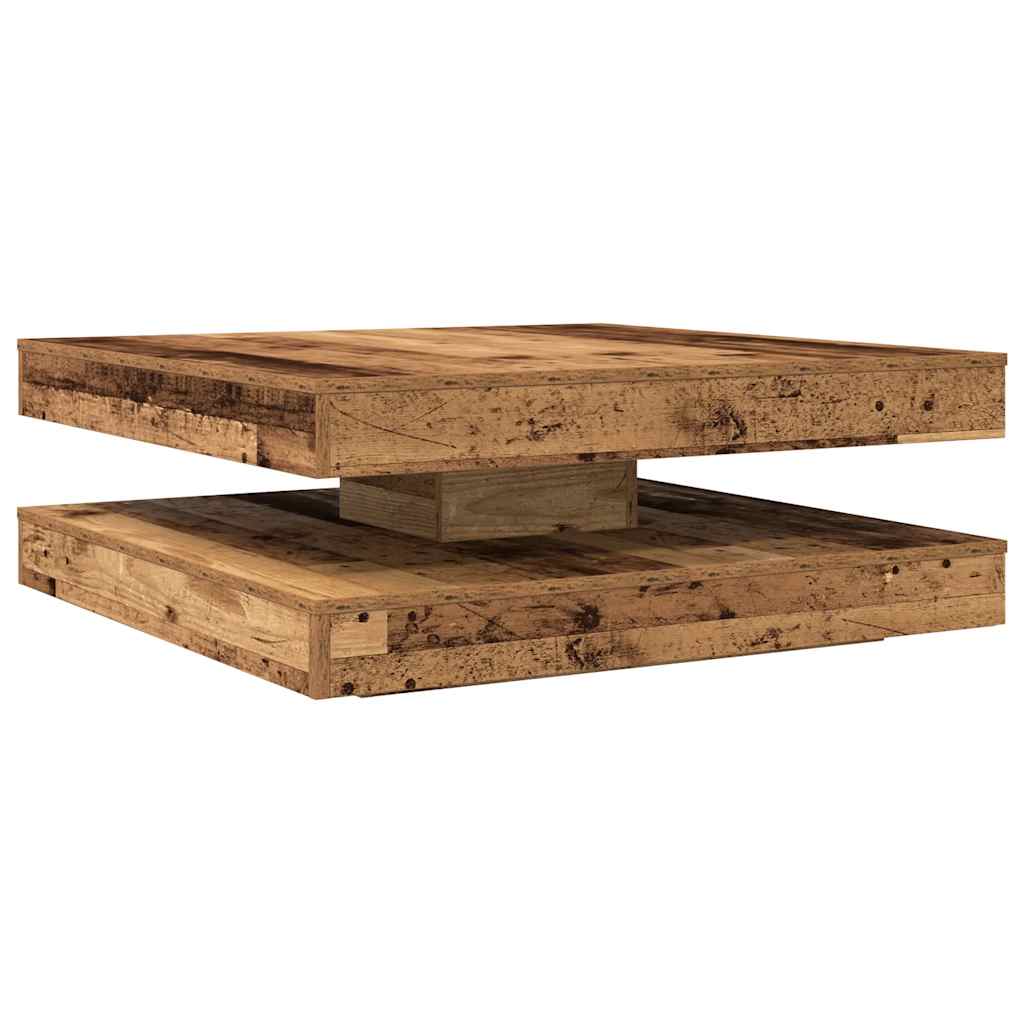Table basse rotative à 360 degrés vieux bois 90x90x34,5 cm - XIOS