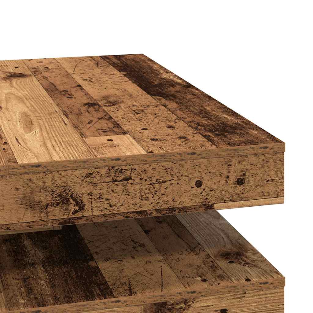 Table basse rotative à 360 degrés vieux bois 90x90x34,5 cm - XIOS
