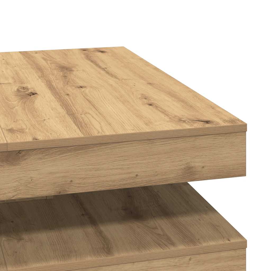 Table basse rotative à 360 degrés chêne artisanal 90x90x34,5 cm - XIOS