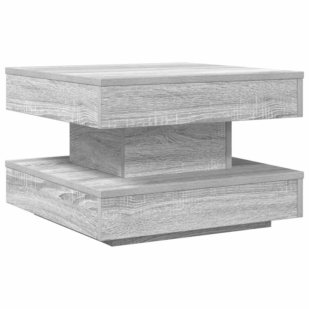 Table basse rotative à 360 degrés sonoma gris 50x50x34,5 cm - XIOS