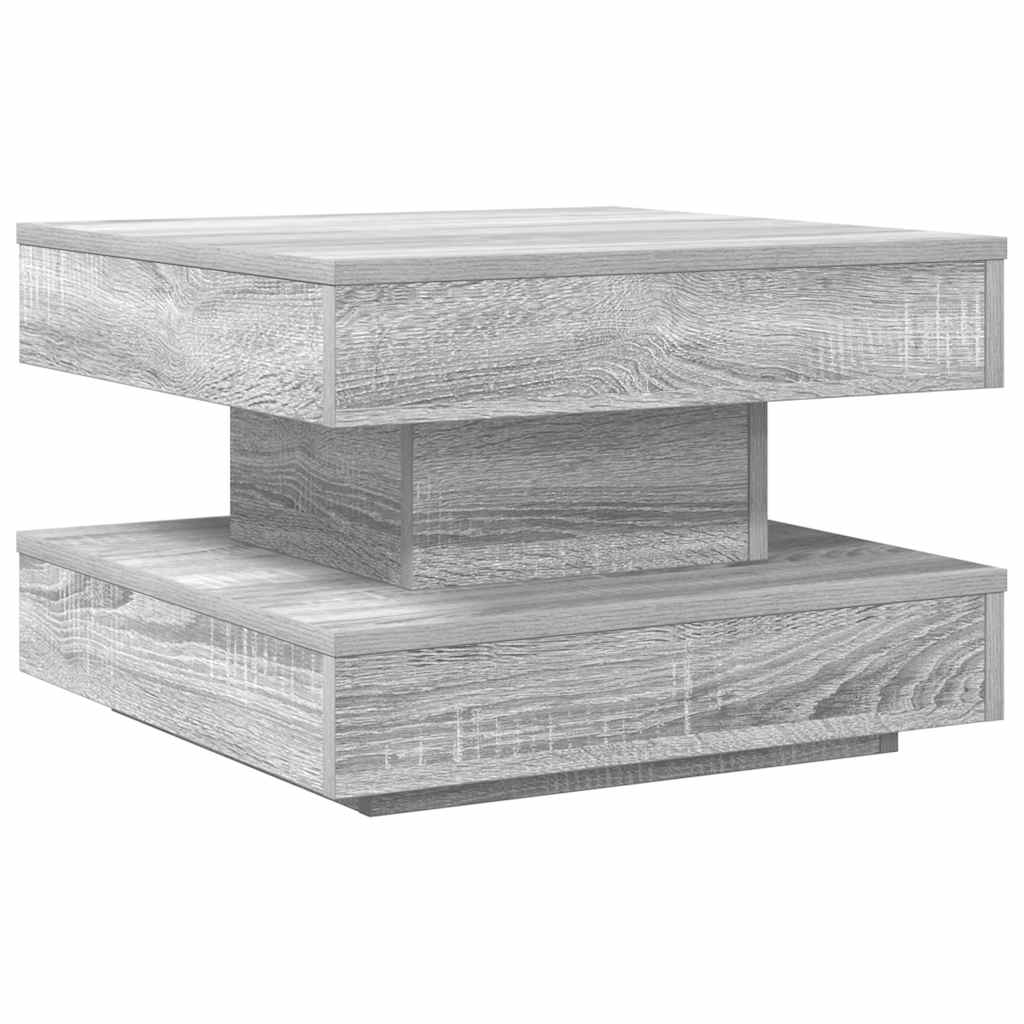 Table basse rotative à 360 degrés sonoma gris 50x50x34,5 cm - XIOS
