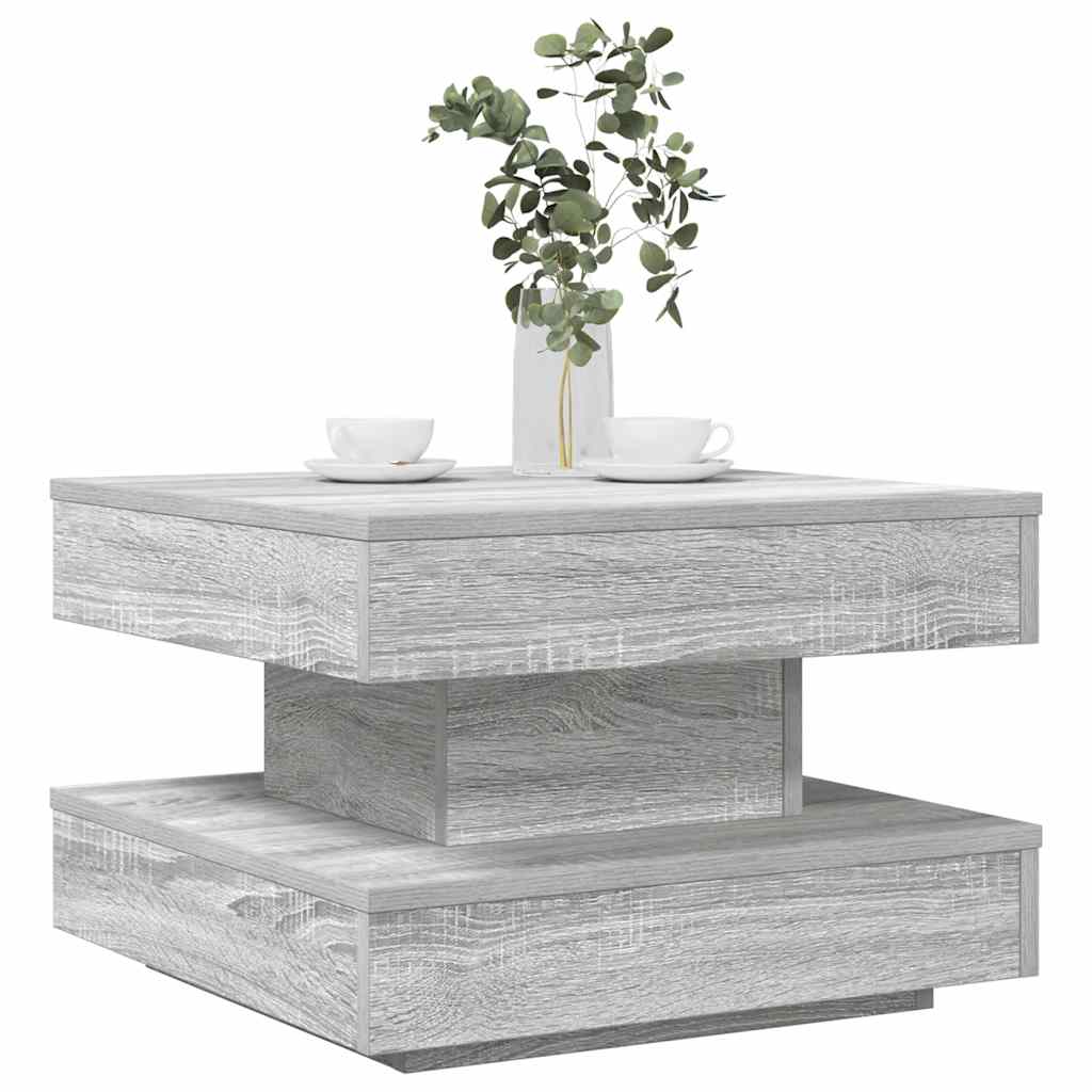 Table basse rotative à 360 degrés sonoma gris 50x50x34,5 cm - XIOS
