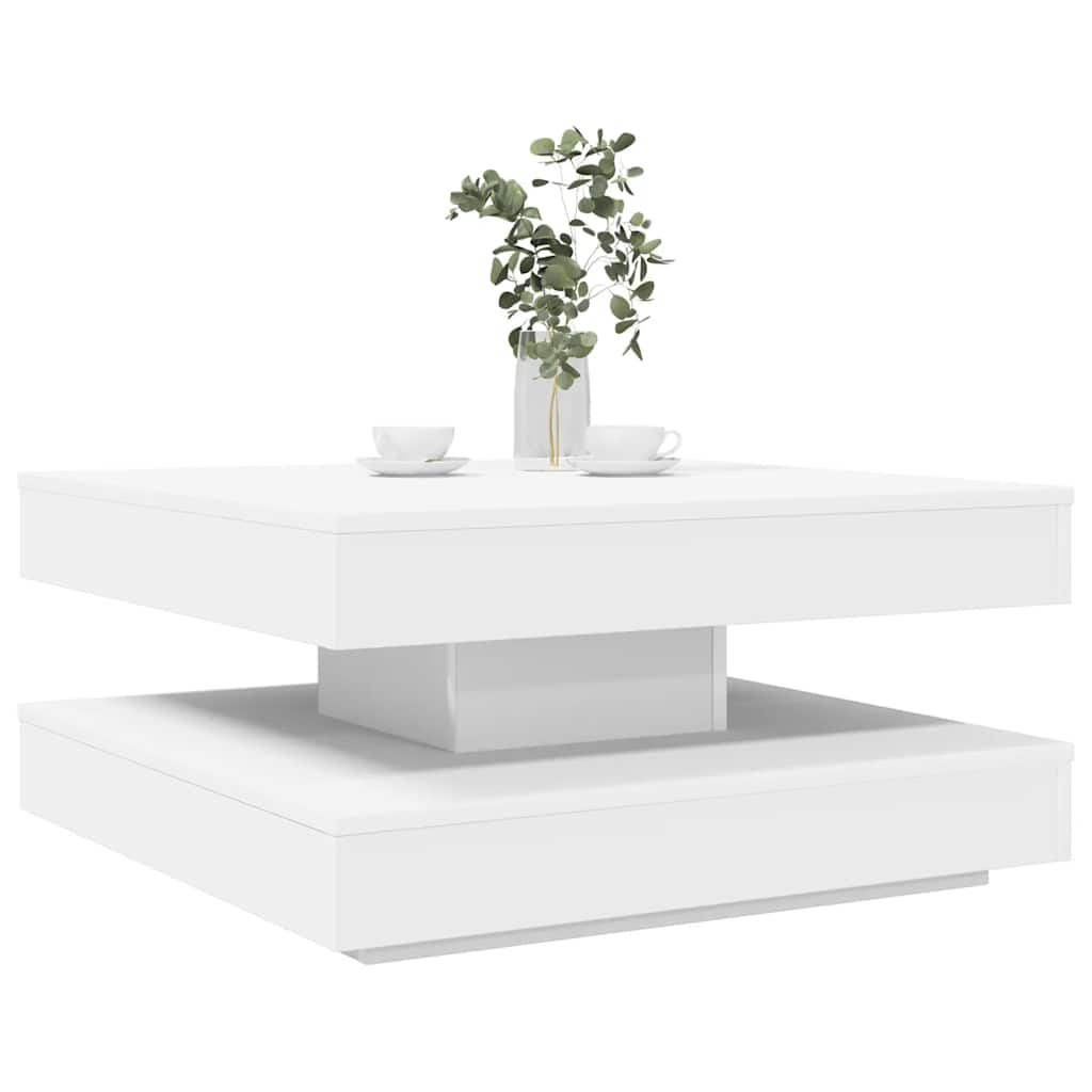 Table basse rotative à 360 degrés blanc 70x70x34,5 cm - XIOS