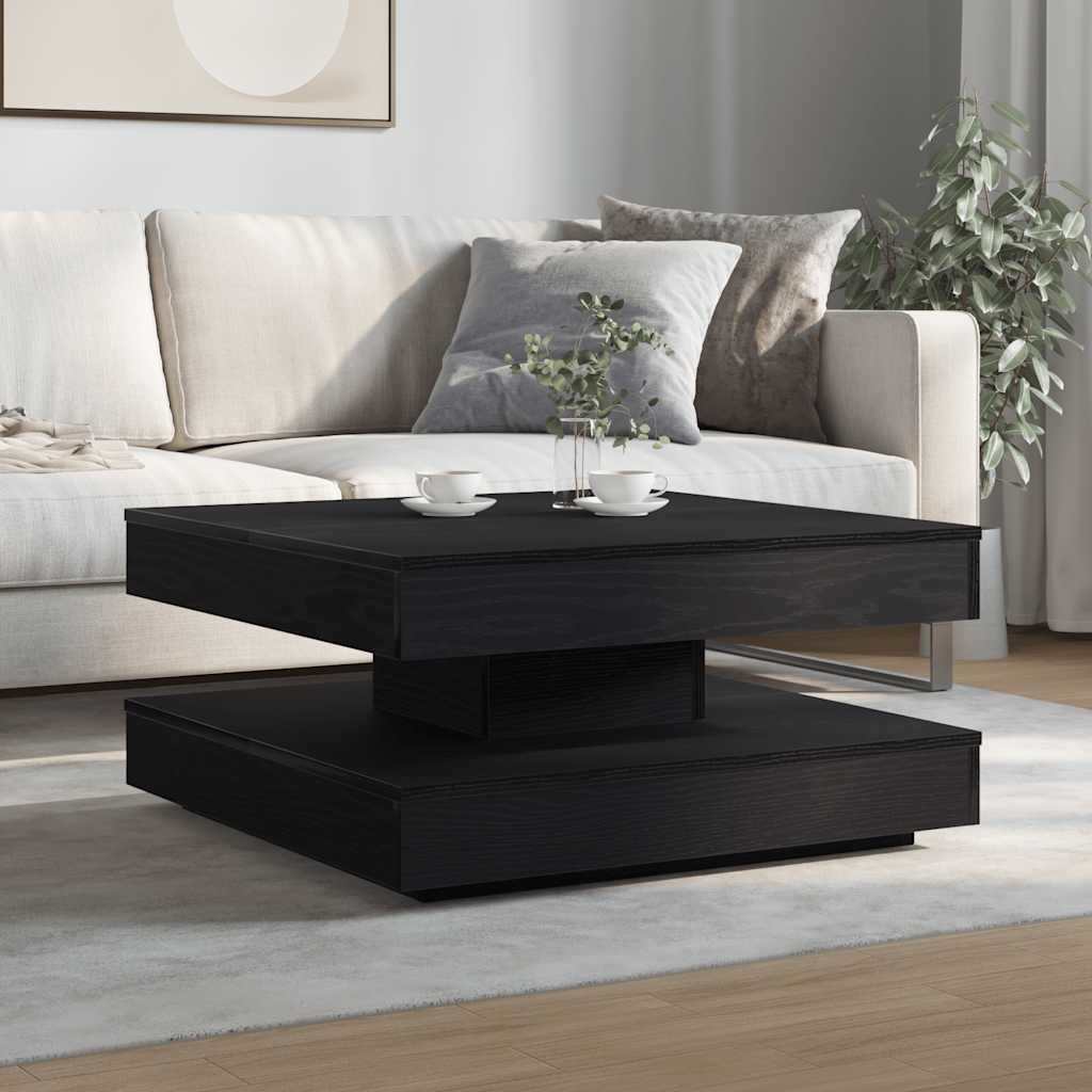 Table basse rotative à 360 degrés noir 70x70x34,5 cm - XIOS