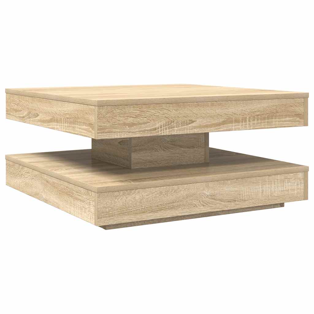 Table basse rotative à 360 degrés chêne sonoma 70x70x34,5 cm - XIOS