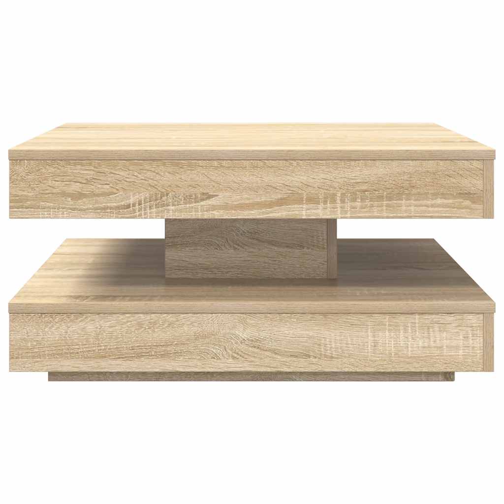 Table basse rotative à 360 degrés chêne sonoma 70x70x34,5 cm - XIOS