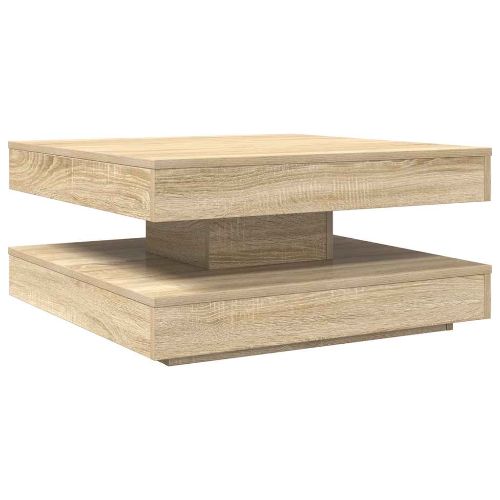 Table basse rotative à 360 degrés chêne sonoma 70x70x34,5 cm - XIOS