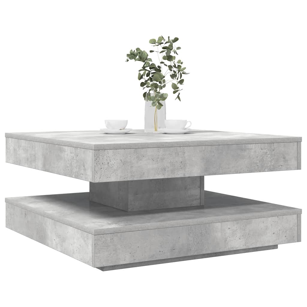 Table basse rotative à 360 degrés gris béton 70x70x34,5 cm - XIOS