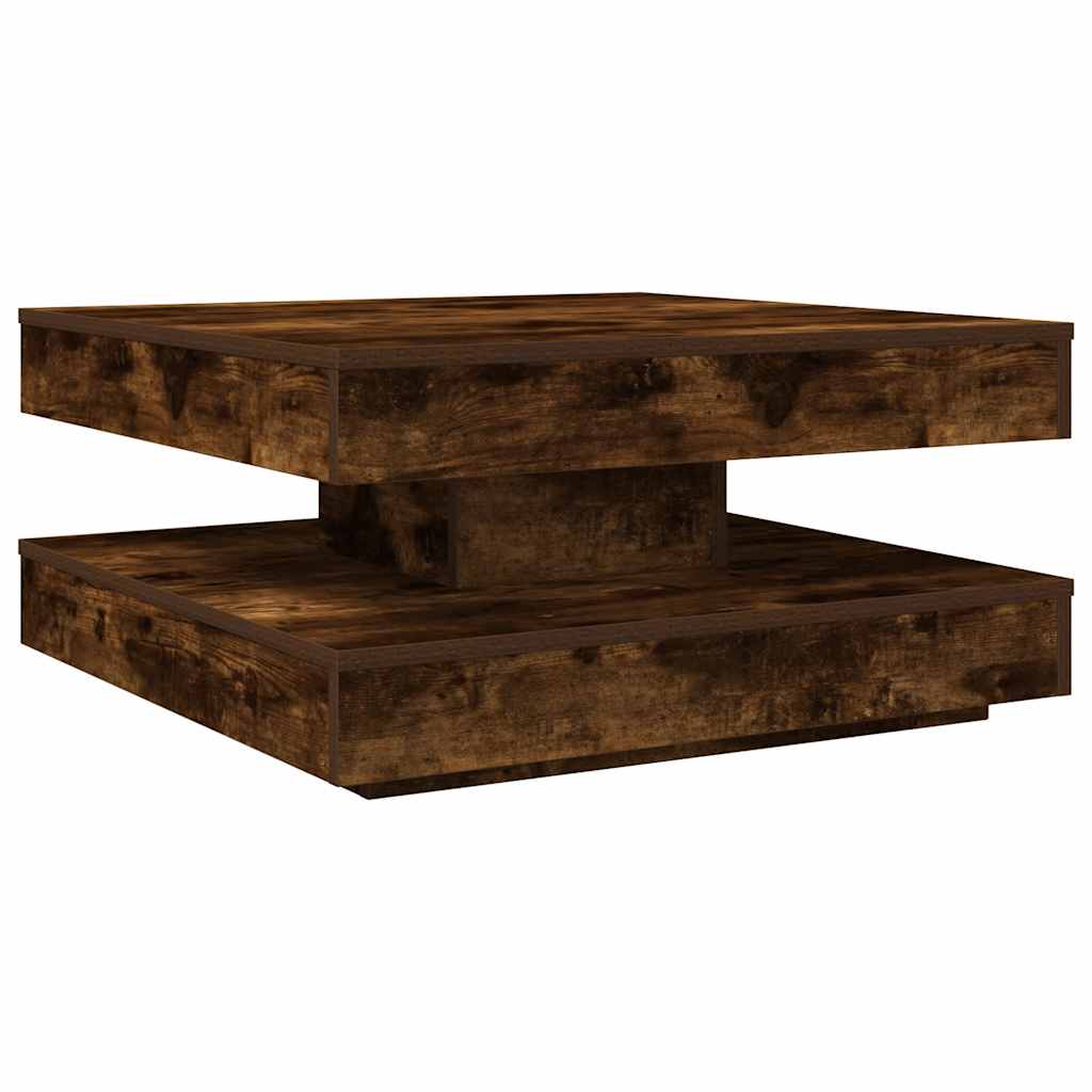 Table basse rotative à 360 degrés chêne fumé 70x70x34,5 cm - XIOS