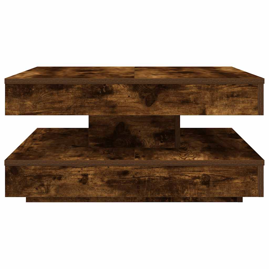 Table basse rotative à 360 degrés chêne fumé 70x70x34,5 cm - XIOS