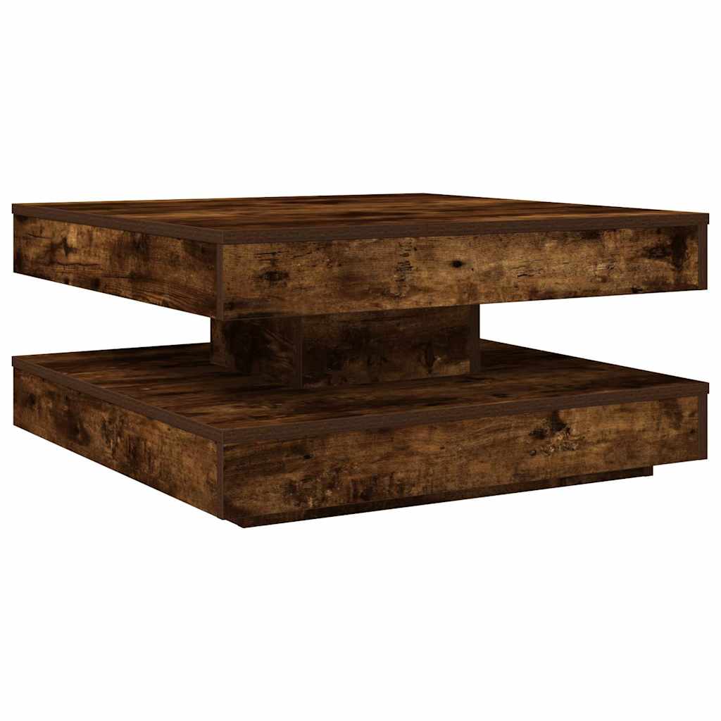 Table basse rotative à 360 degrés chêne fumé 70x70x34,5 cm - XIOS
