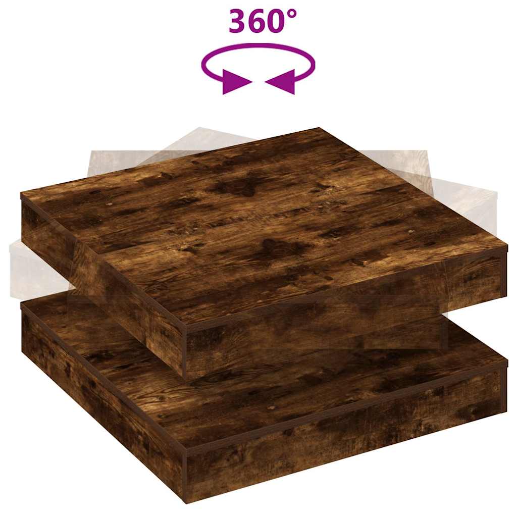 Table basse rotative à 360 degrés chêne fumé 70x70x34,5 cm - XIOS