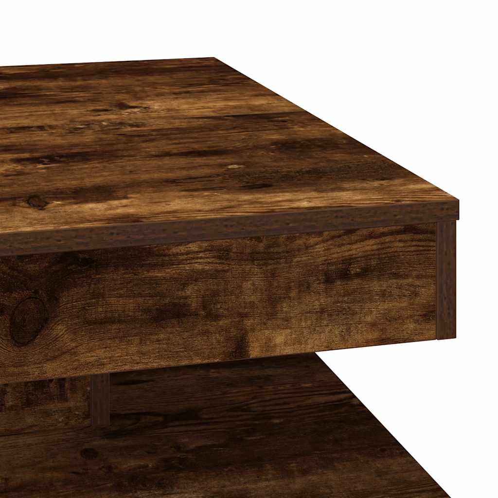 Table basse rotative à 360 degrés chêne fumé 70x70x34,5 cm - XIOS
