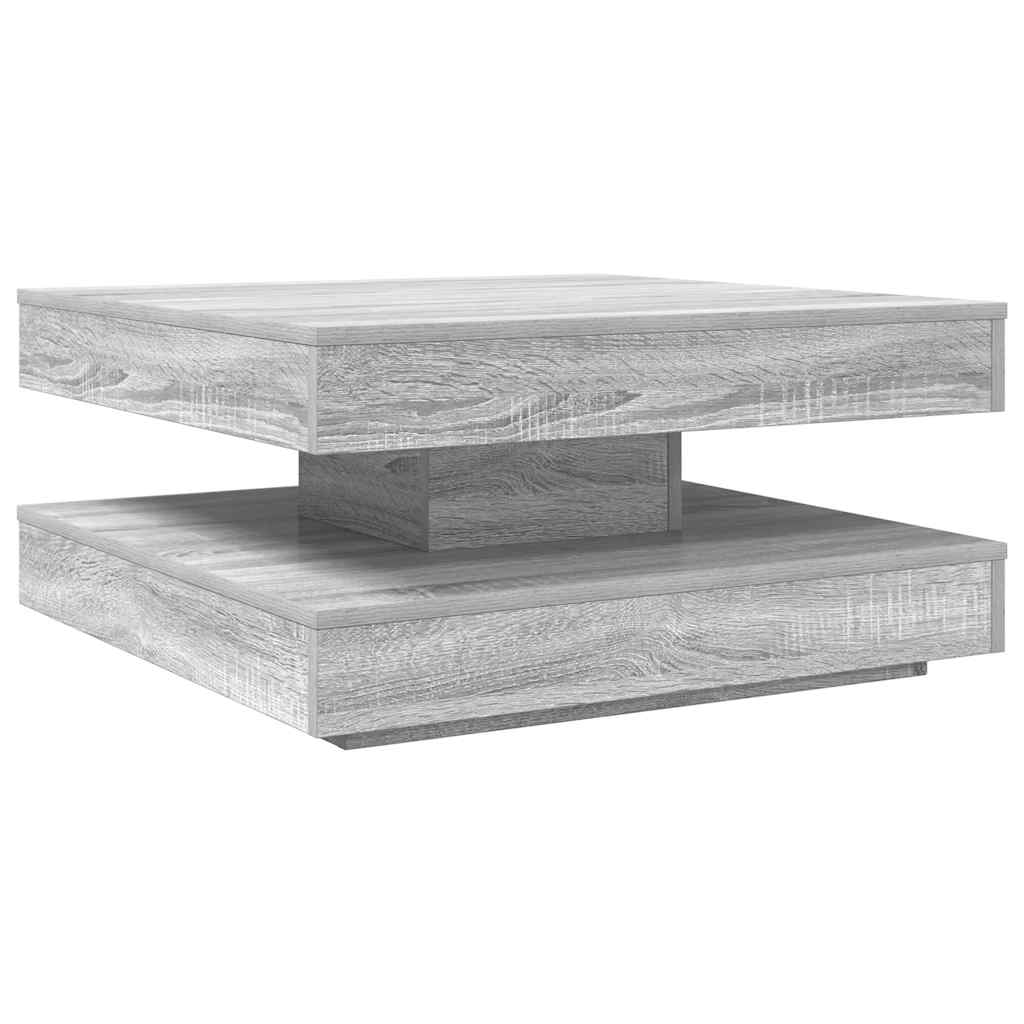 Table basse rotative à 360 degrés sonoma gris 70x70x34,5 cm - XIOS