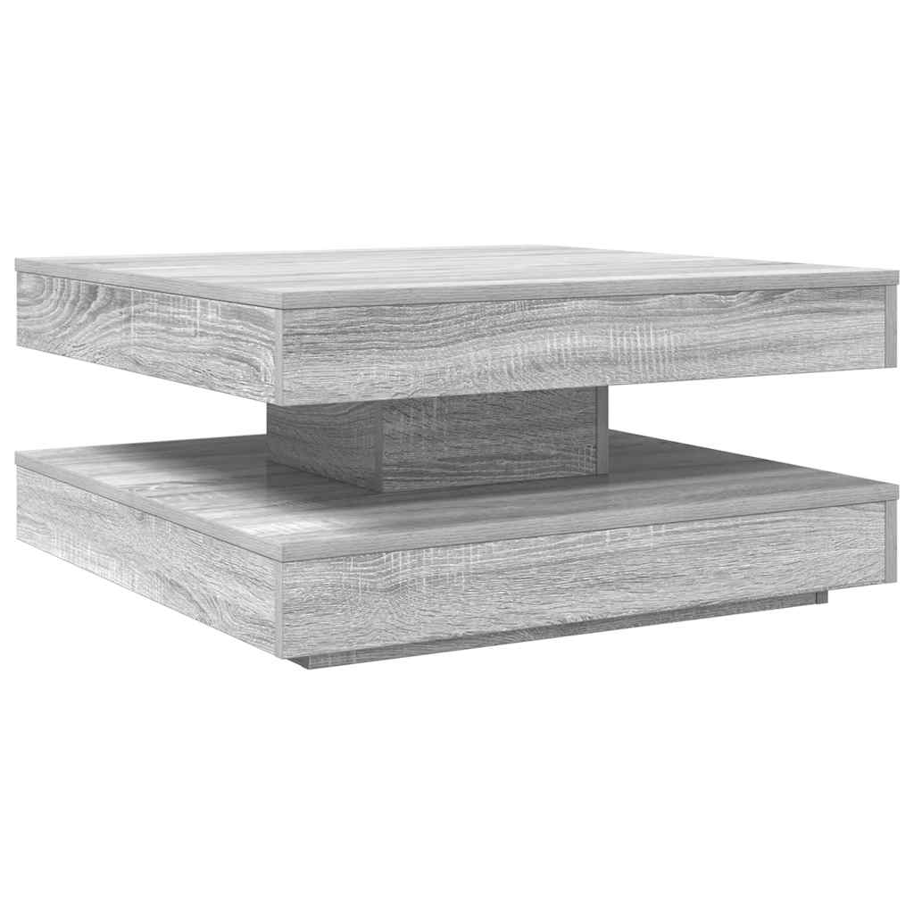 Table basse rotative à 360 degrés sonoma gris 70x70x34,5 cm - XIOS