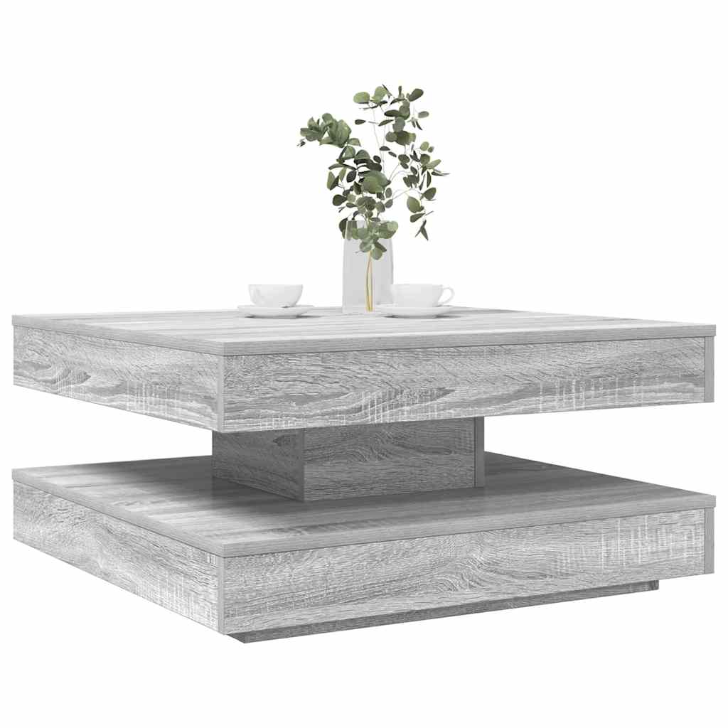 Table basse rotative à 360 degrés sonoma gris 70x70x34,5 cm - XIOS