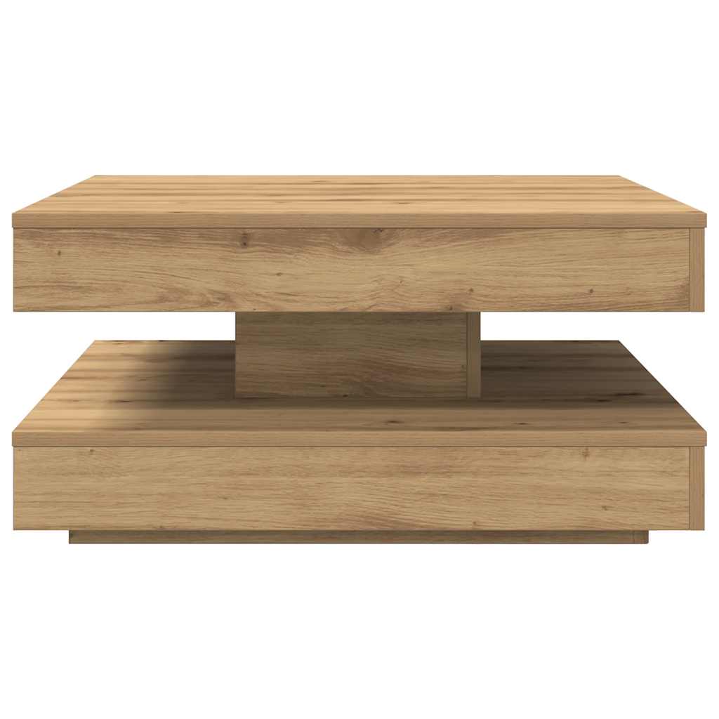 Table basse rotative à 360 degrés chêne artisanal 70x70x34,5 cm - XIOS