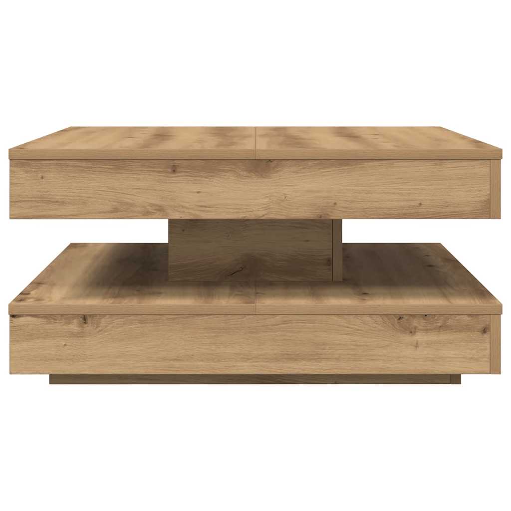 Table basse rotative à 360 degrés chêne artisanal 70x70x34,5 cm - XIOS