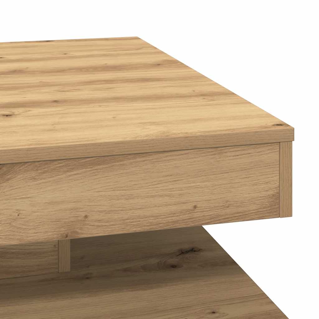 Table basse rotative à 360 degrés chêne artisanal 70x70x34,5 cm - XIOS