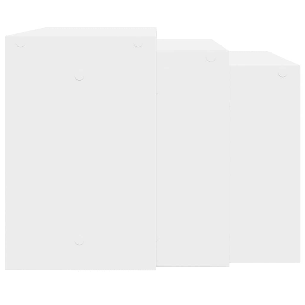 Tables gigognes 3 pcs blanc bois d'ingénierie - XIOS