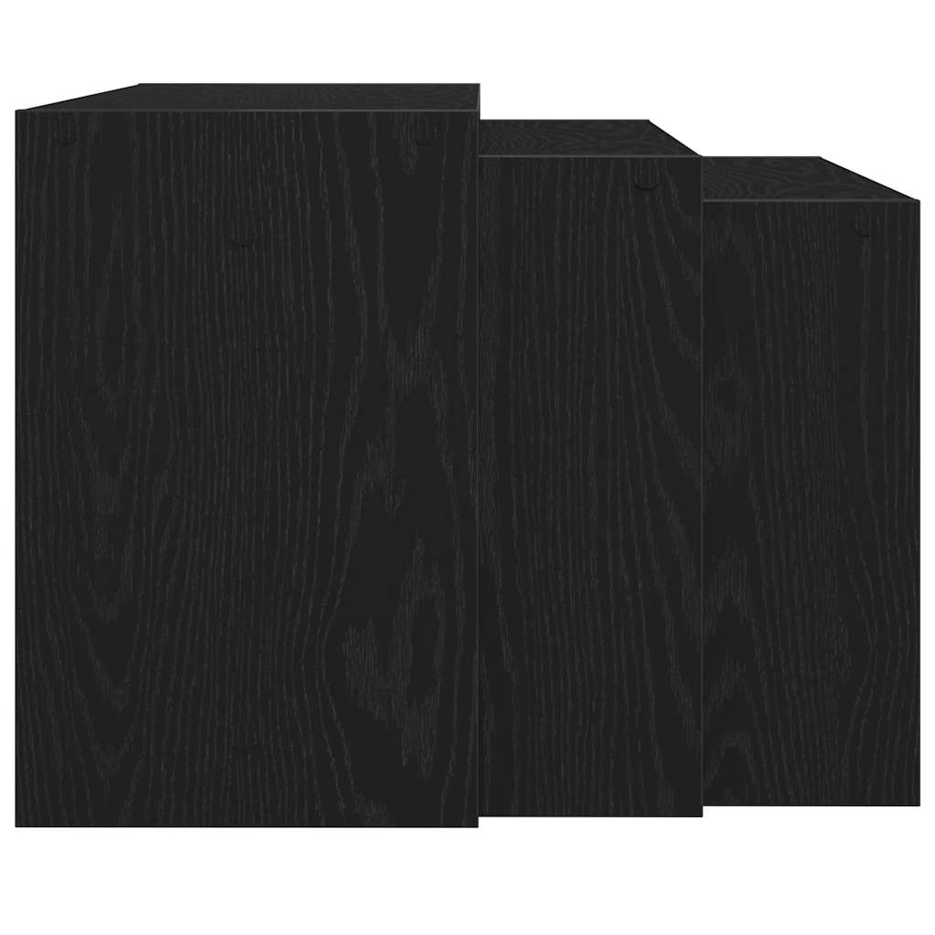 Tables gigognes 3 pcs noir bois d'ingénierie - XIOS