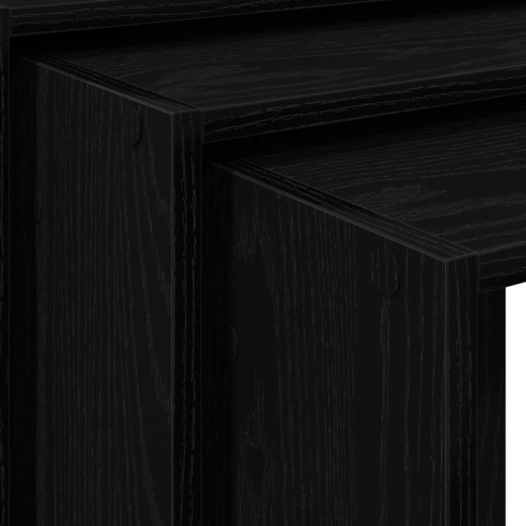 Tables gigognes 3 pcs noir bois d'ingénierie - XIOS