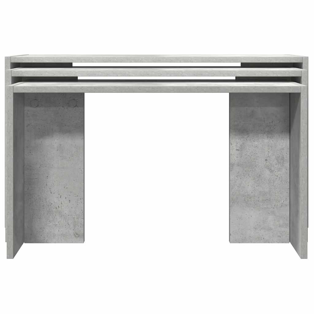 Tables gigognes 3 pcs gris béton bois d'ingénierie - XIOS
