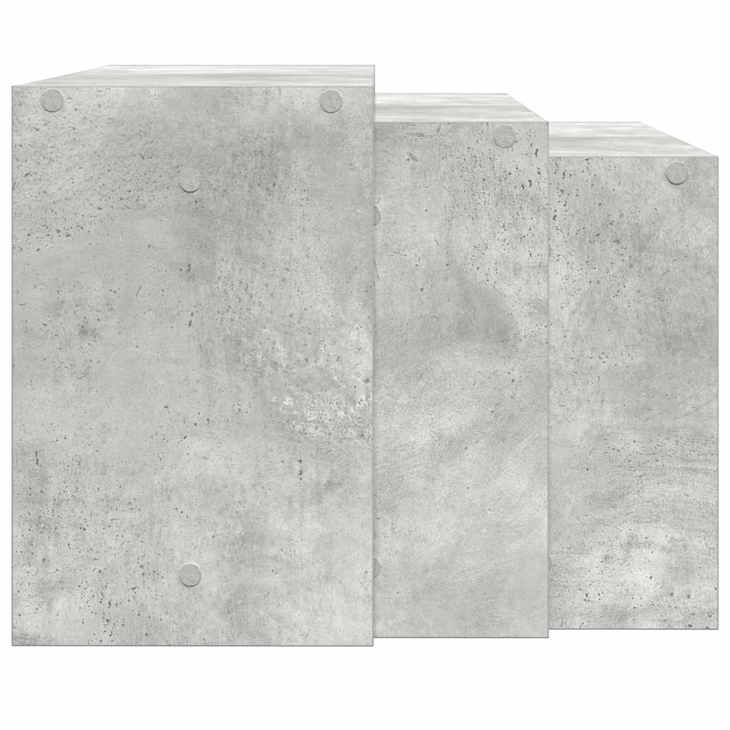 Tables gigognes 3 pcs gris béton bois d'ingénierie - XIOS