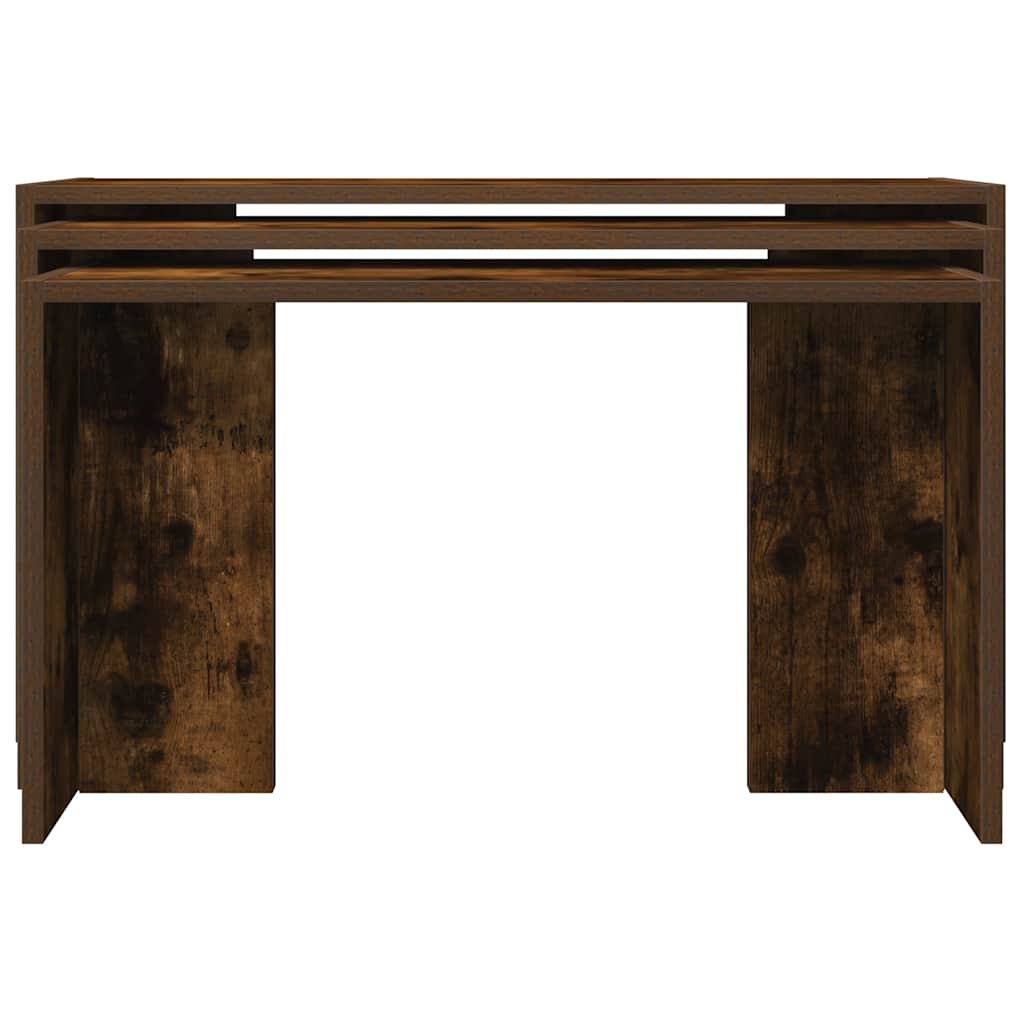Tables gigognes 3 pcs chêne fumé bois d'ingénierie - XIOS
