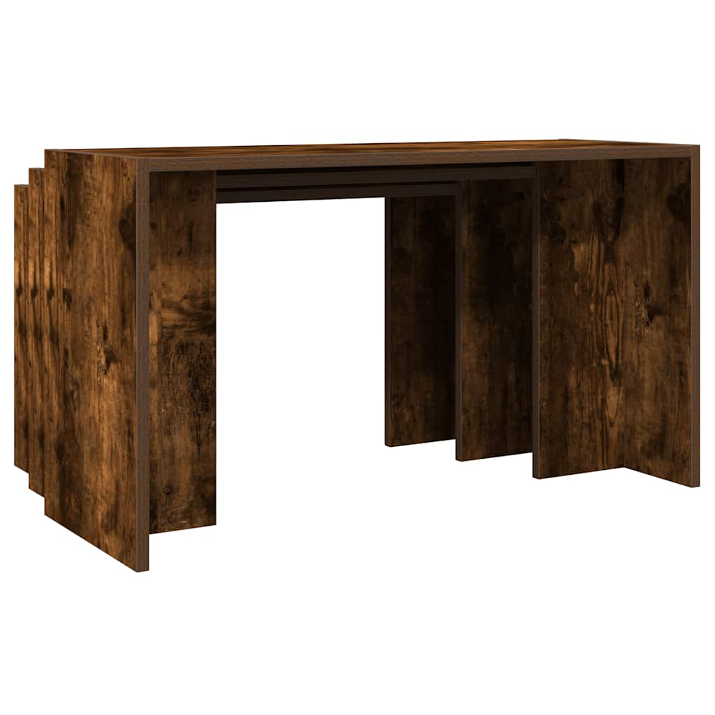 Tables gigognes 3 pcs chêne fumé bois d'ingénierie - XIOS