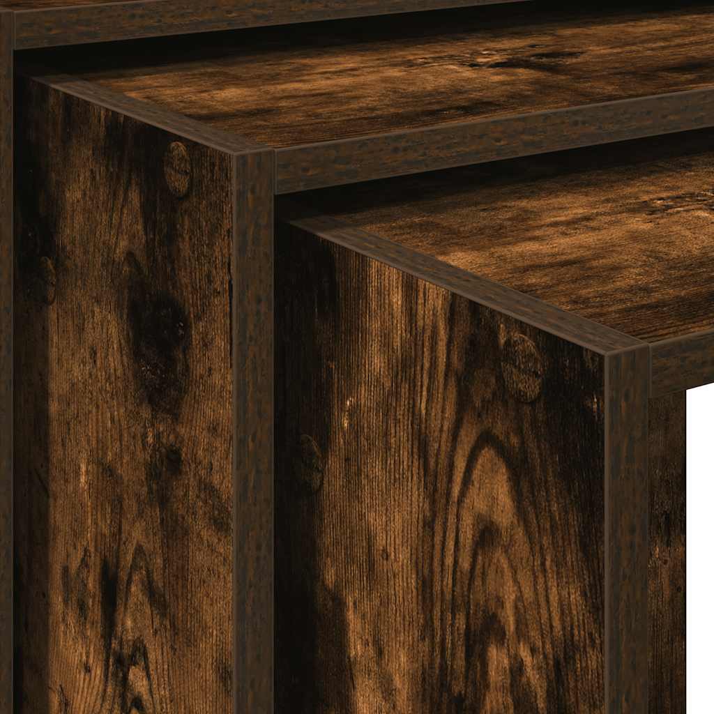 Tables gigognes 3 pcs chêne fumé bois d'ingénierie - XIOS