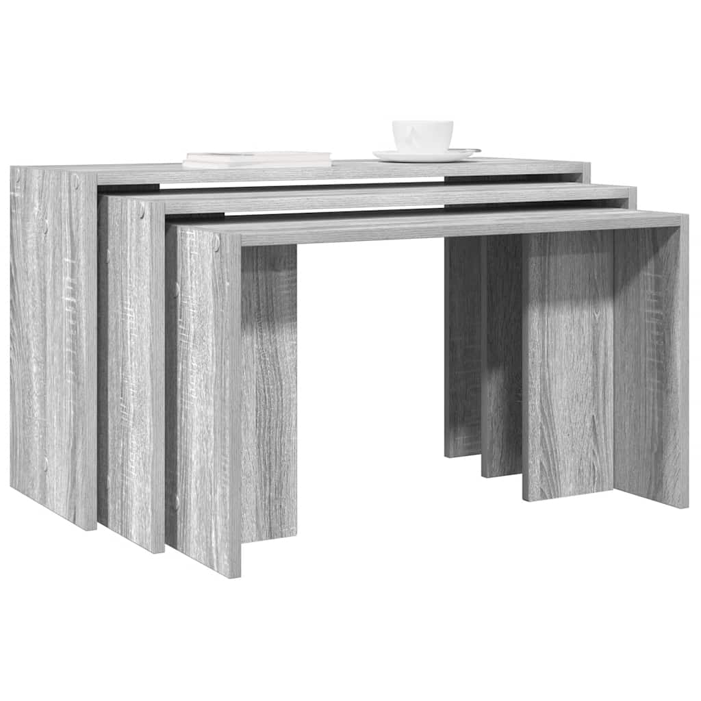 Tables gigognes 3 pcs sonoma gris bois d'ingénierie - XIOS