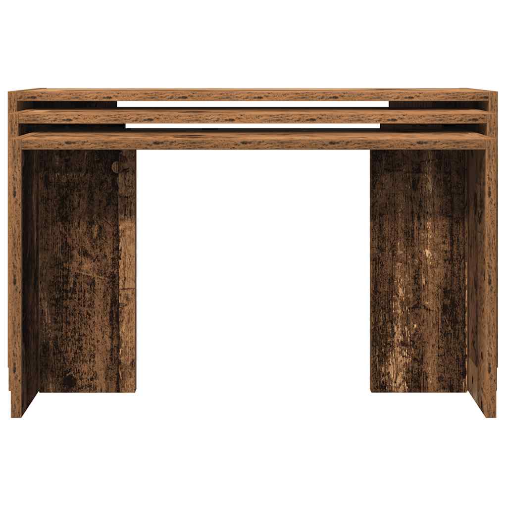 Tables gigognes 3 pcs vieux bois bois d'ingénierie - XIOS
