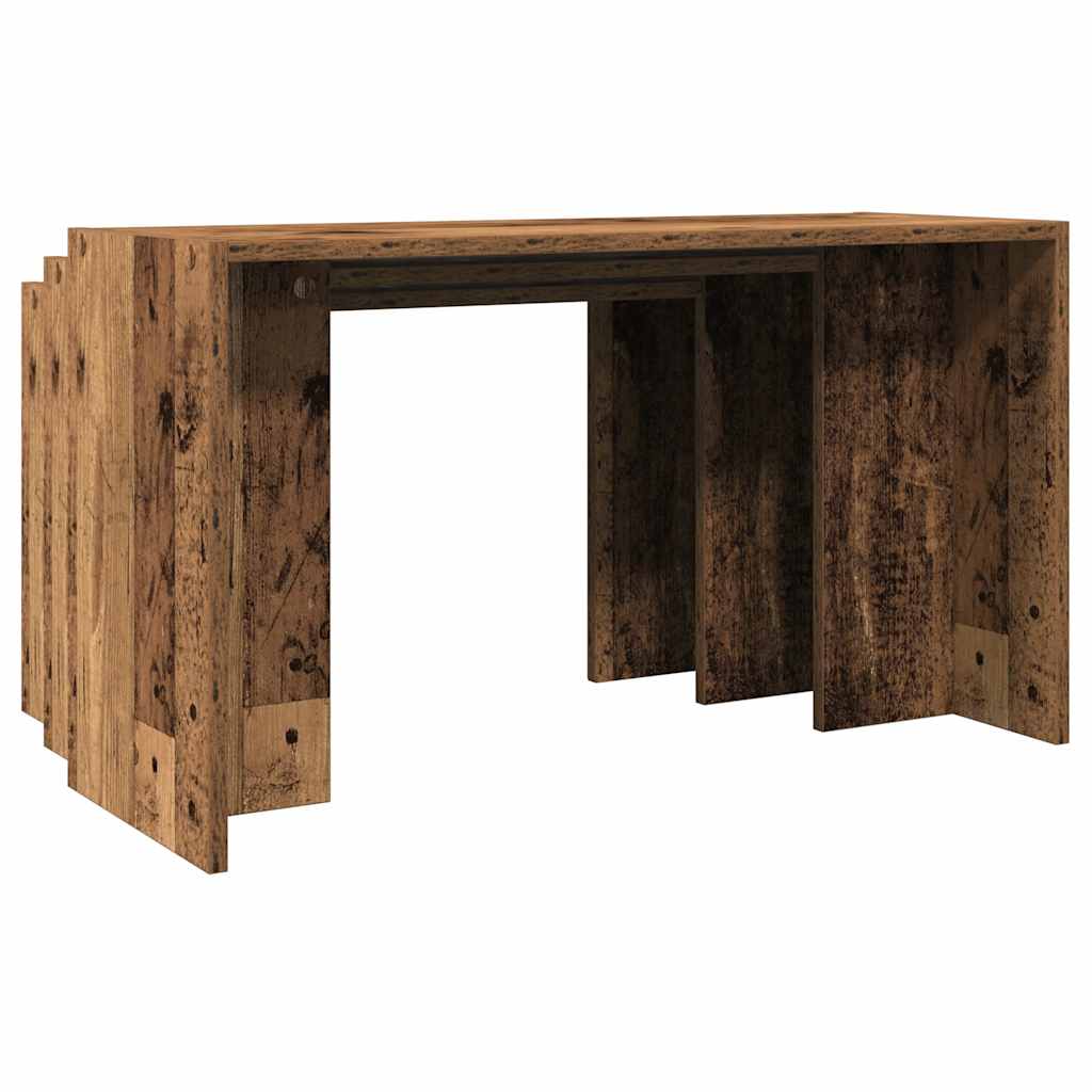 Tables gigognes 3 pcs vieux bois bois d'ingénierie - XIOS