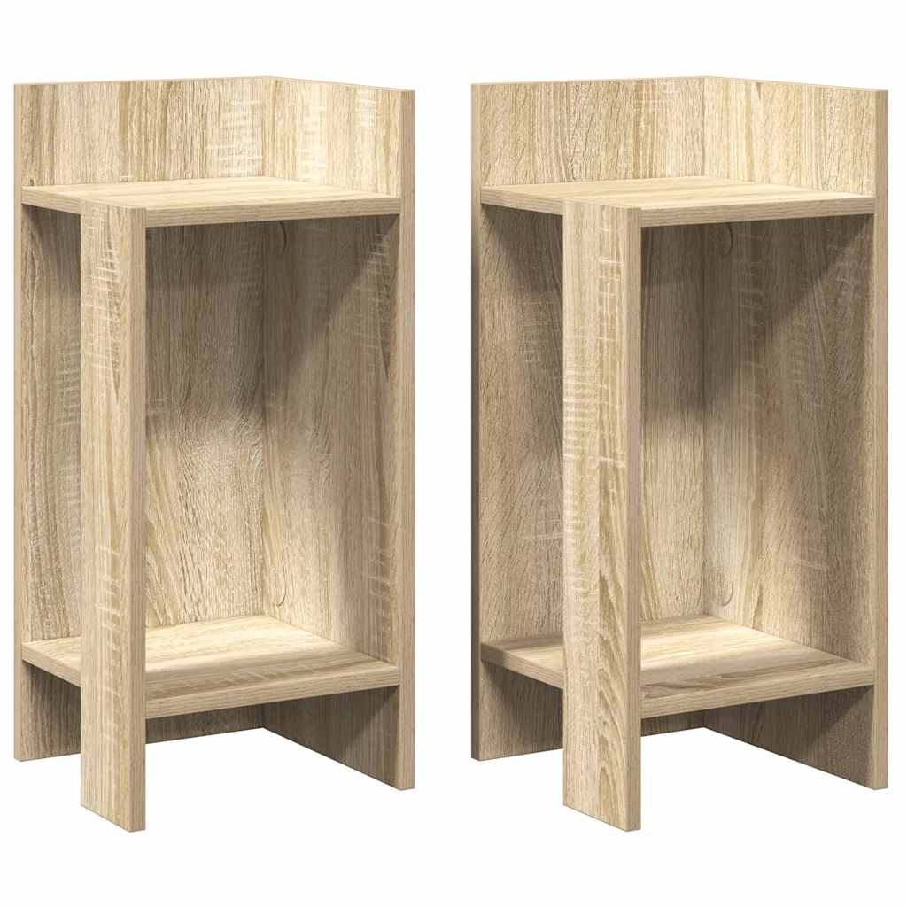 Tables d'appoint 2 pcs avec étagère chêne sonoma 25,5x27x60 cm - XIOS