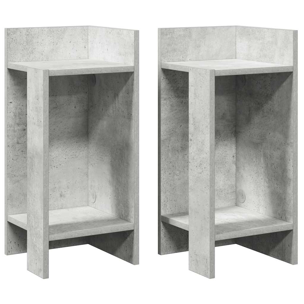 Tables d'appoint 2 pcs avec étagère gris béton 25,5x27x60 cm - XIOS