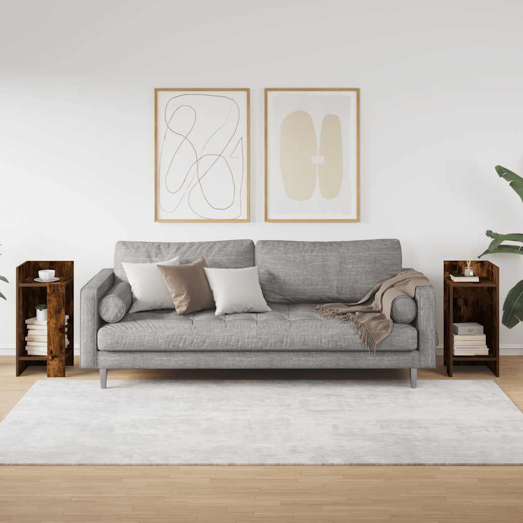 Tables d'appoint 2 pcs avec étagère chêne fumé 25,5x27x60 cm - XIOS