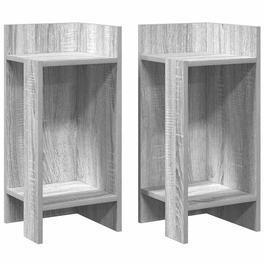 Tables d'appoint 2 pcs avec étagère sonoma gris 25,5x27x60 cm - XIOS