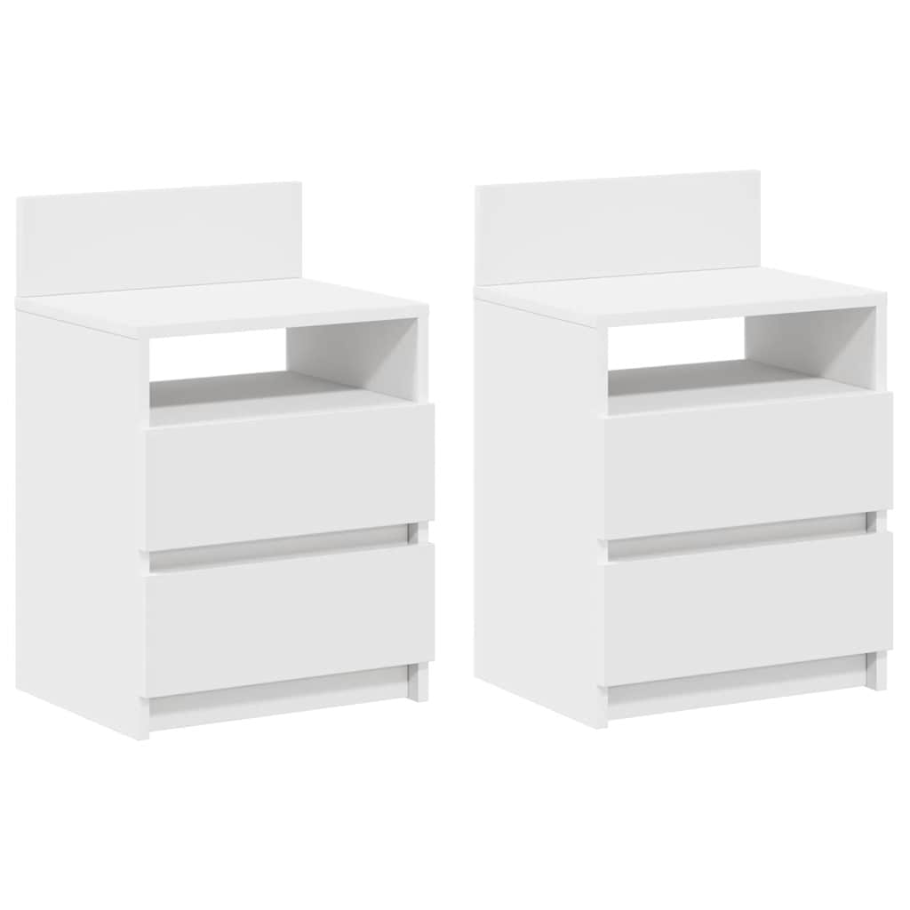 Tables de chevet 2 pcs avec 2 tiroirs blanc 40x33x60 cm - XIOS