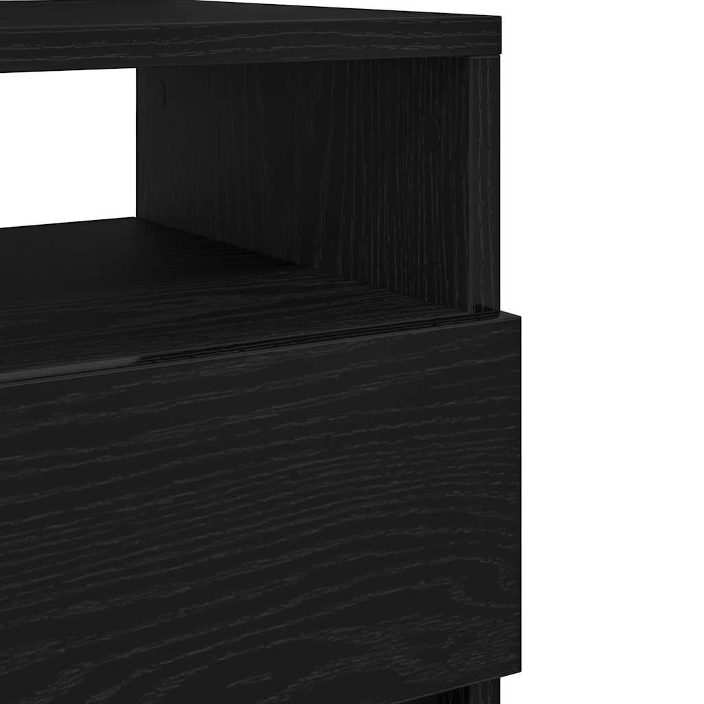 Table de chevet à 2 tiroirs noire 40x33x60 cm - XIOS