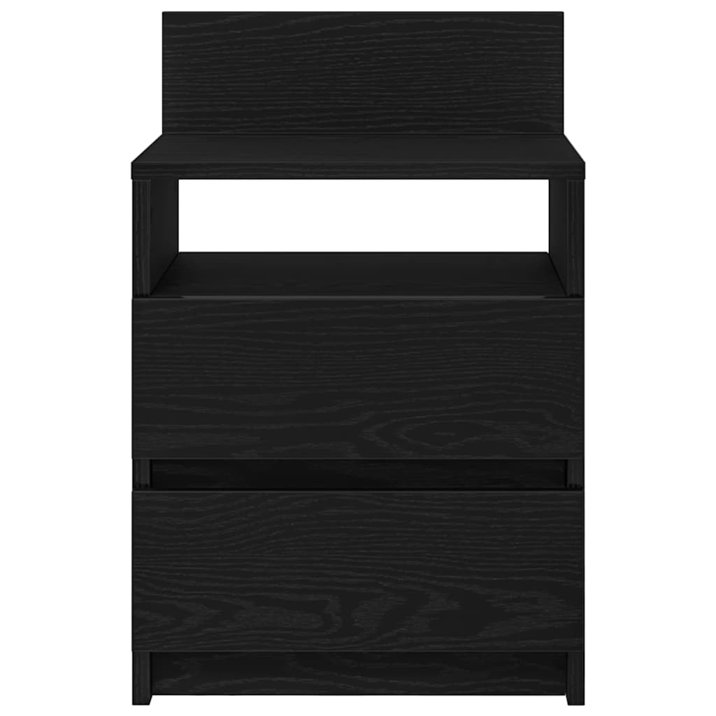 Tables de chevet (lot de 2) avec 2 tiroirs noires 40 x 33 x 60 cm - XIOS