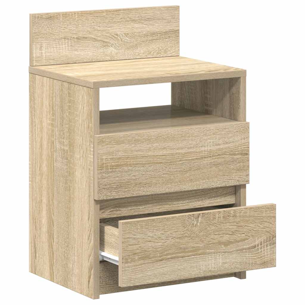 Tables de chevet 2 pcs avec 2 tiroirs Chêne Sonoma 40x33x60 cm - XIOS