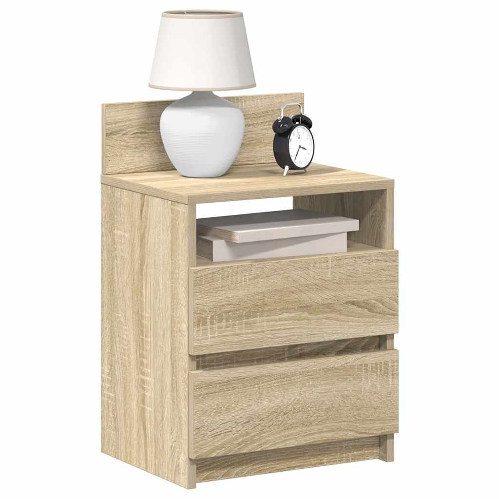 Tables de chevet 2 pcs avec 2 tiroirs Chêne Sonoma 40x33x60 cm - XIOS
