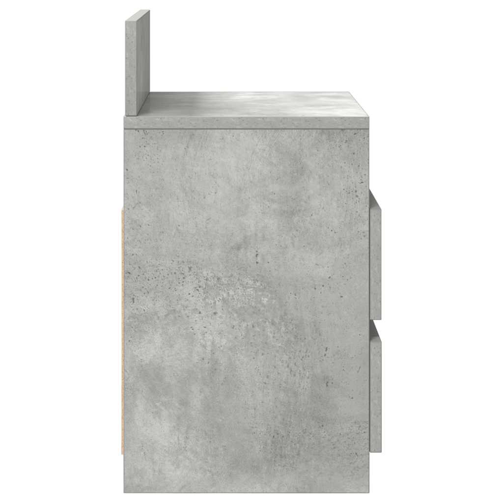 Tables de chevet (lot de 2) avec 2 tiroirs gris béton 40 x 33 x 60 cm - XIOS