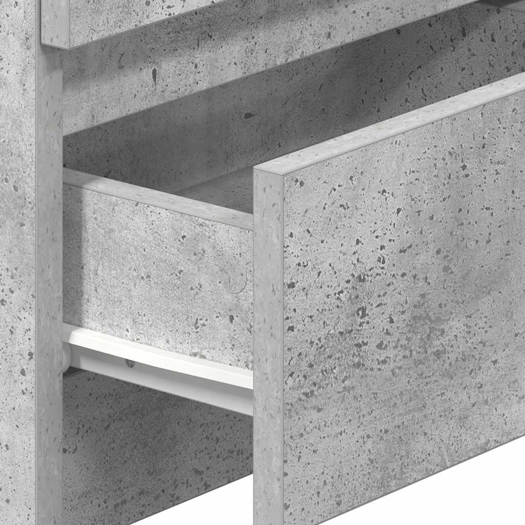 Tables de chevet (lot de 2) avec 2 tiroirs gris béton 40 x 33 x 60 cm - XIOS